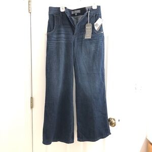NWT Wit & wisdom blue jeans Wide-Leg baggy Denim women’s size 2P petite  new